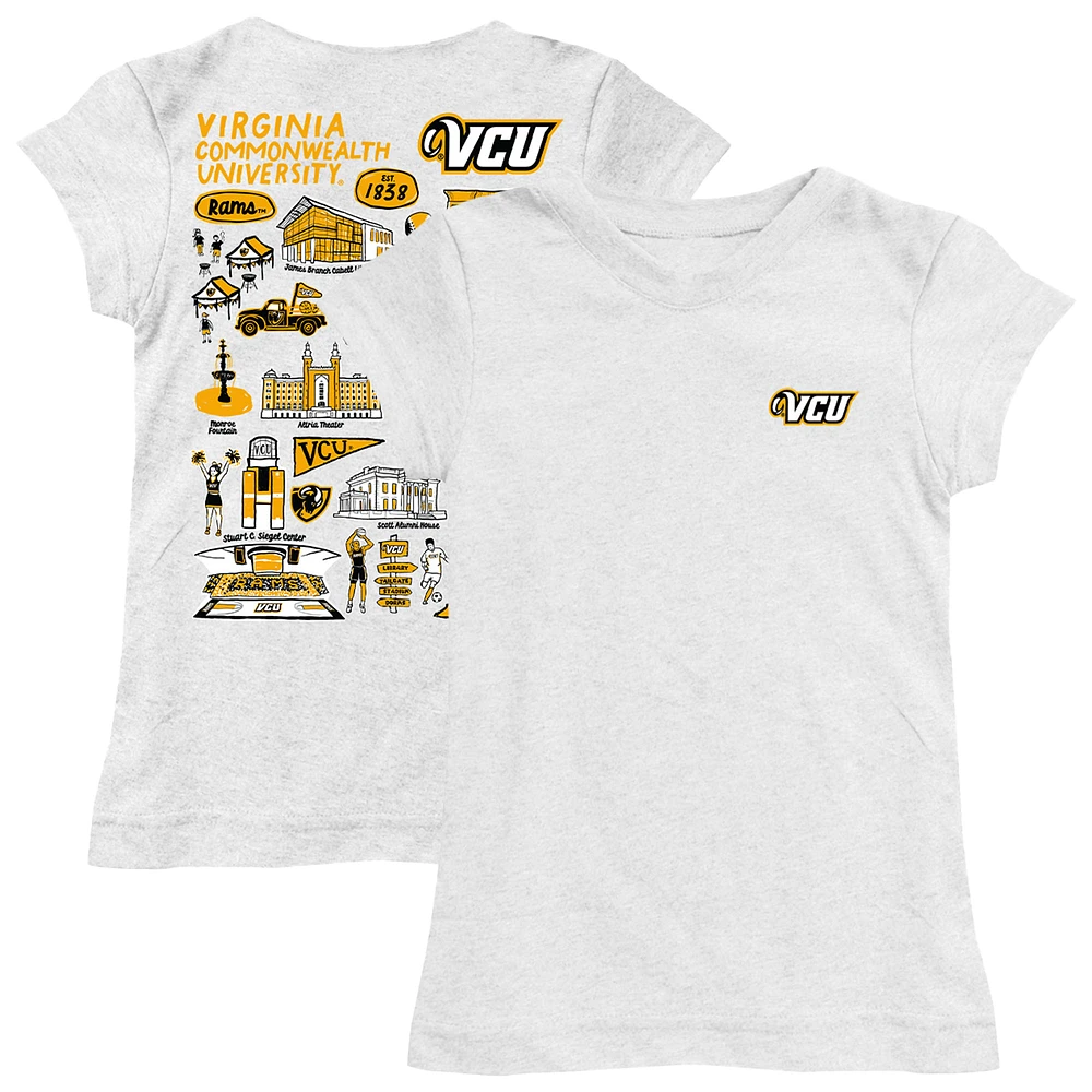 Youth Vive La Fete White VCU Rams Impressions Artwork Fitted T-Shirt