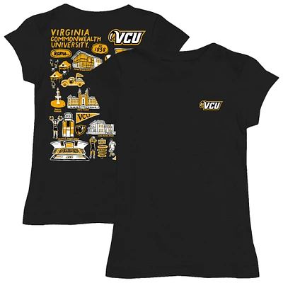 Youth Vive La Fete Black VCU Rams Impressions Artwork Fitted T-Shirt