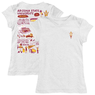 Girls Toddler Vive La Fete White Arizona State Sun Devils Impressions Artwork T-Shirt