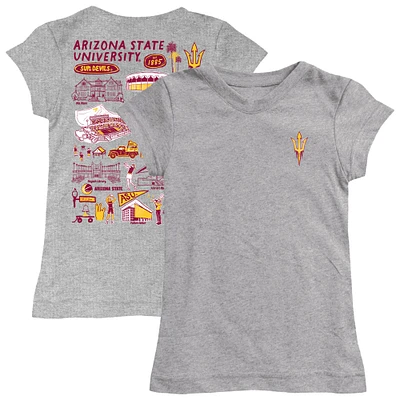 Girls Toddler Vive La Fete Heather Gray Arizona State Sun Devils Impressions Artwork T-Shirt