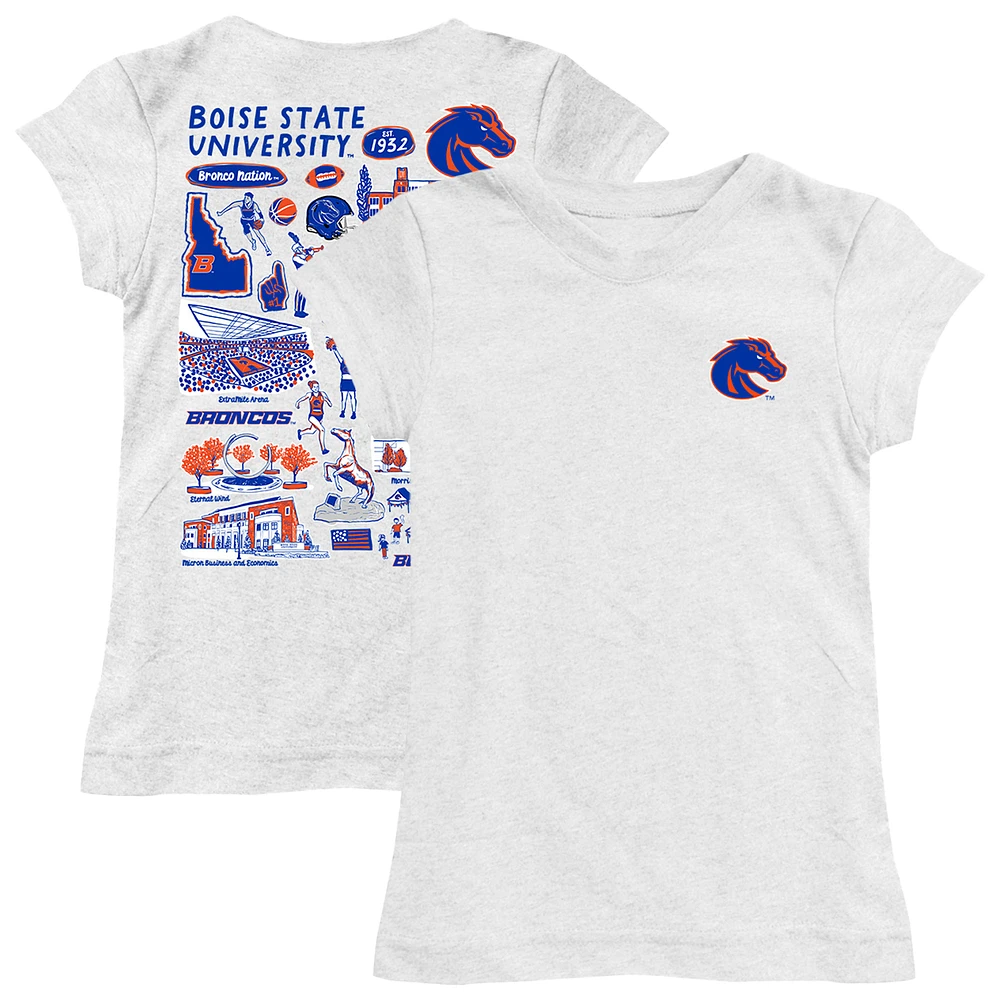Girls Toddler Vive La Fete Boise State Broncos Impressions Artwork T-Shirt