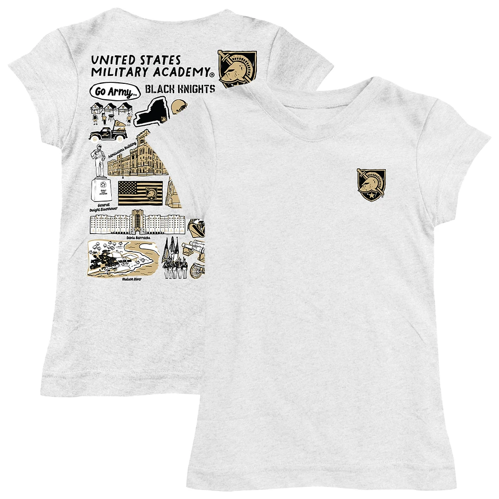 Girls Toddler Vive La Fete White Army Black Knights Impressions Artwork T-Shirt