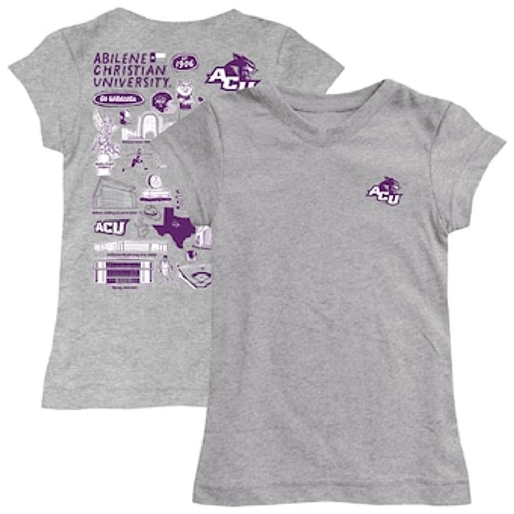Girls Toddler Vive La Fete Heather Gray Abilene Christian University Wildcats Impressions Artwork T-Shirt