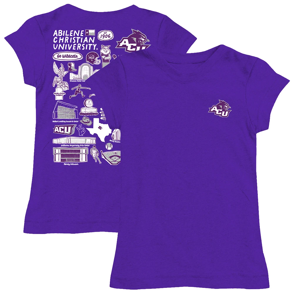 Girls Toddler Vive La Fete Purple Abilene Christian University Wildcats Impressions Artwork T-Shirt