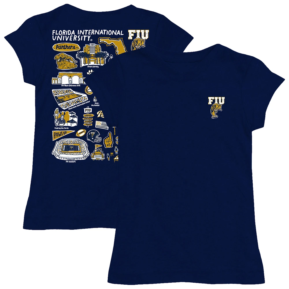 Girls Toddler Vive La Fete Navy FIU Panthers Impressions Artwork T-Shirt
