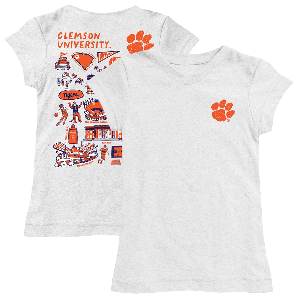 Girls Toddler Vive La Fete Clemson Tigers Impressions Artwork T-Shirt