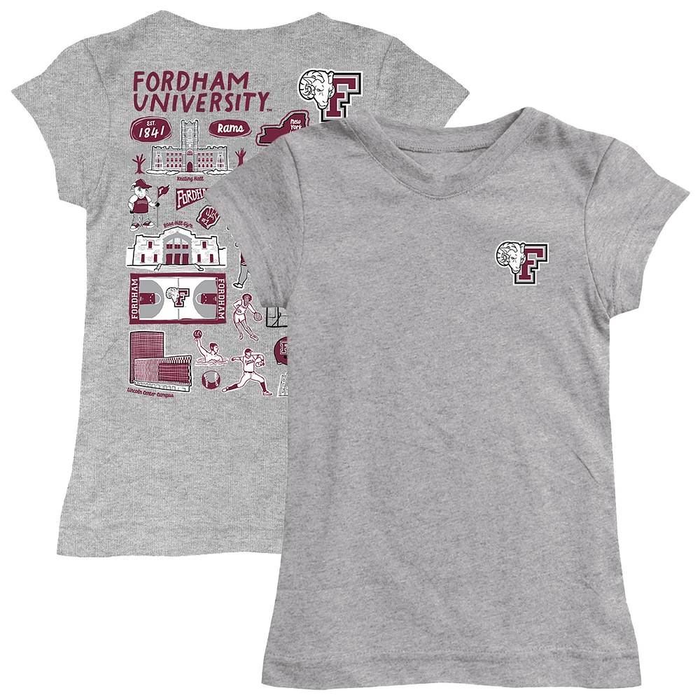 Girls Toddler Vive La Fete Heather Gray Fordham Rams Impressions Artwork T-Shirt