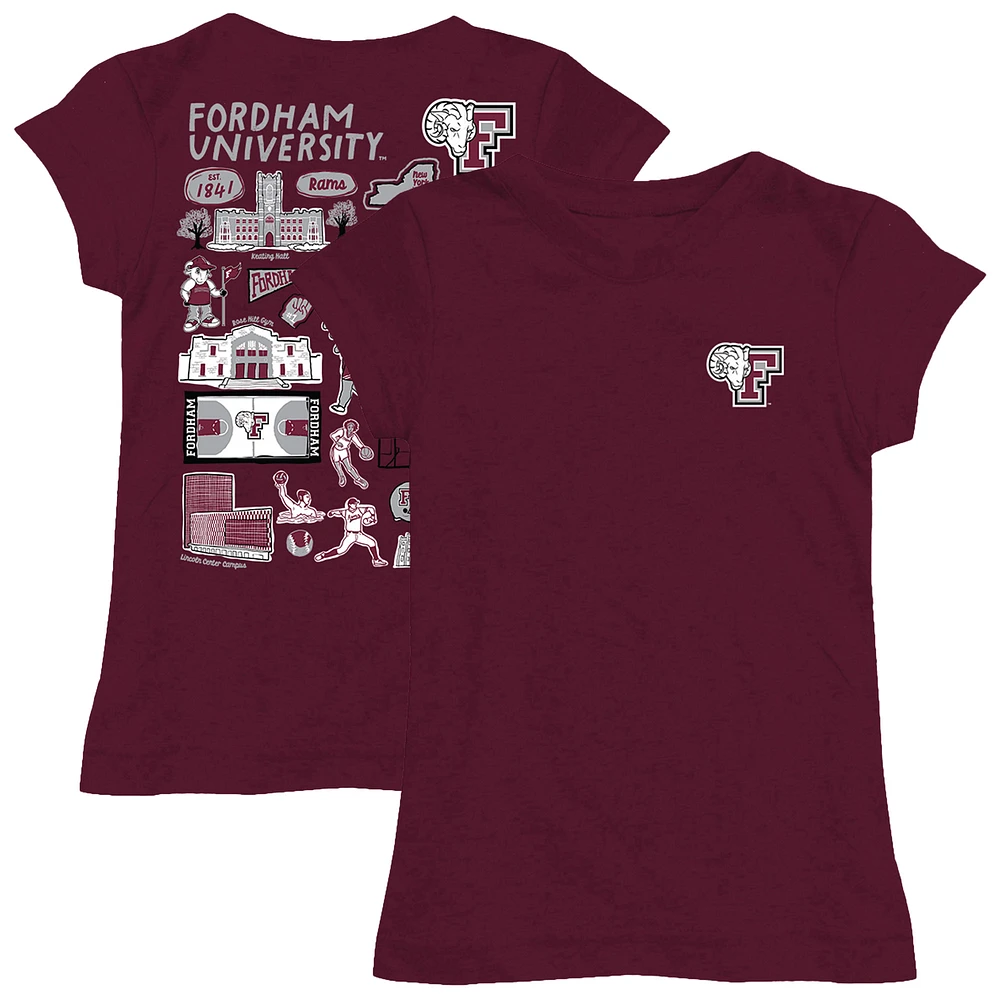 Girls Toddler Vive La Fete Maroon Fordham Rams Impressions Artwork T-Shirt