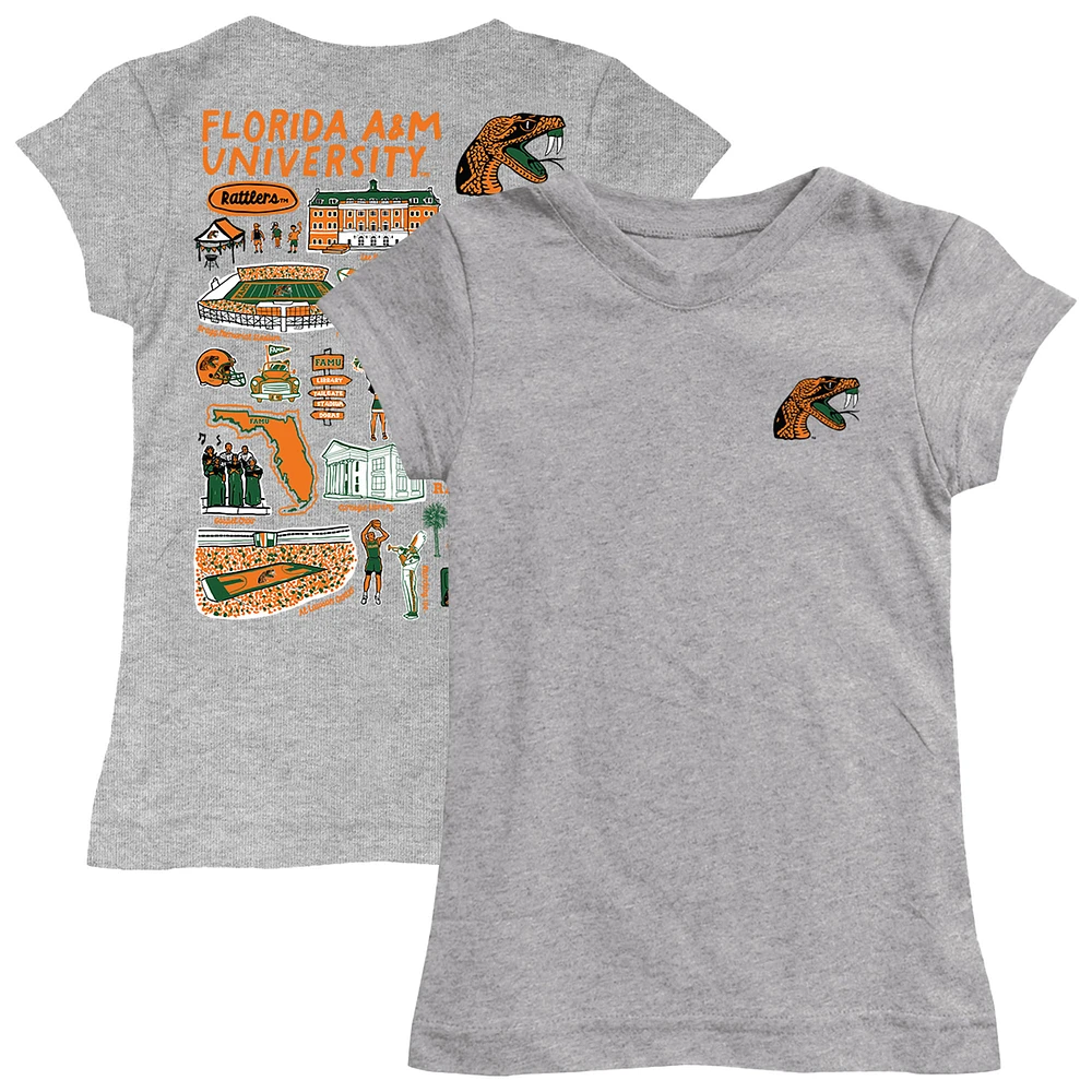 Girls Toddler Vive La Fete Heather Gray Florida A&M Rattlers Impressions Artwork T-Shirt