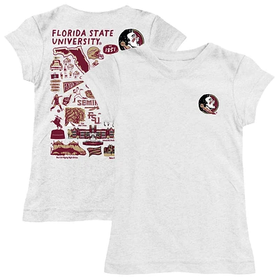 Girls Toddler Vive La Fete White Florida State Seminoles Impressions Artwork T-Shirt