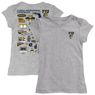 Girls Toddler Vive La Fete Heather Gray FIU Panthers Impressions Artwork T-Shirt