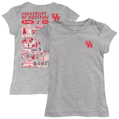 Girls Toddler Vive La Fete Heather Gray Houston Cougars Impressions Artwork T-Shirt