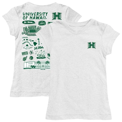 Girls Toddler Vive La Fete  White Hawaii Rainbow Warriors Impressions Artwork T-Shirt