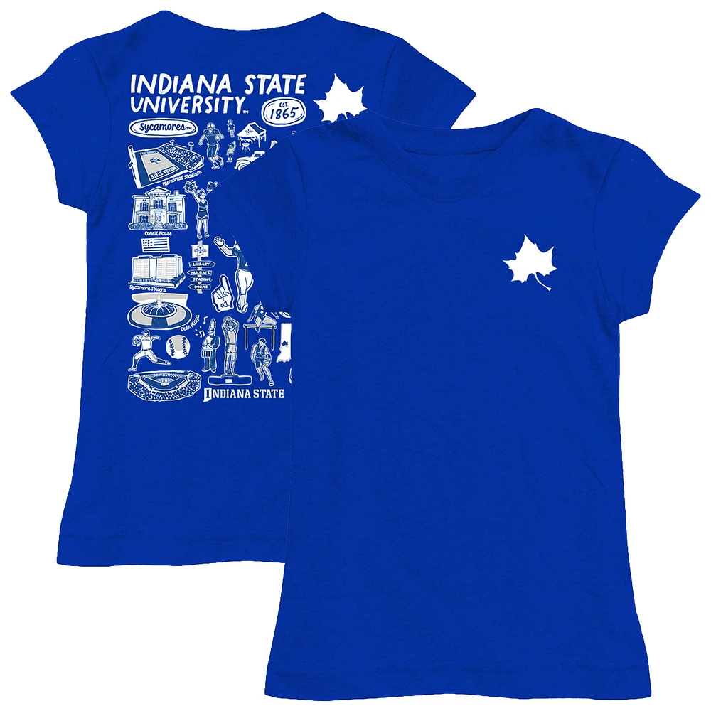 Girls Toddler Vive La Fete Royal Indiana State Sycamores Impressions Artwork T-Shirt