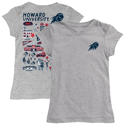 Girls Toddler Vive La Fete Heather Gray Howard Bison Impressions Artwork T-Shirt