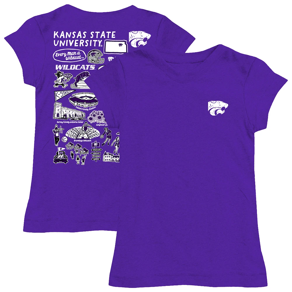 Girls Toddler Vive La Fete Purple Kansas State Wildcats Impressions Artwork T-Shirt