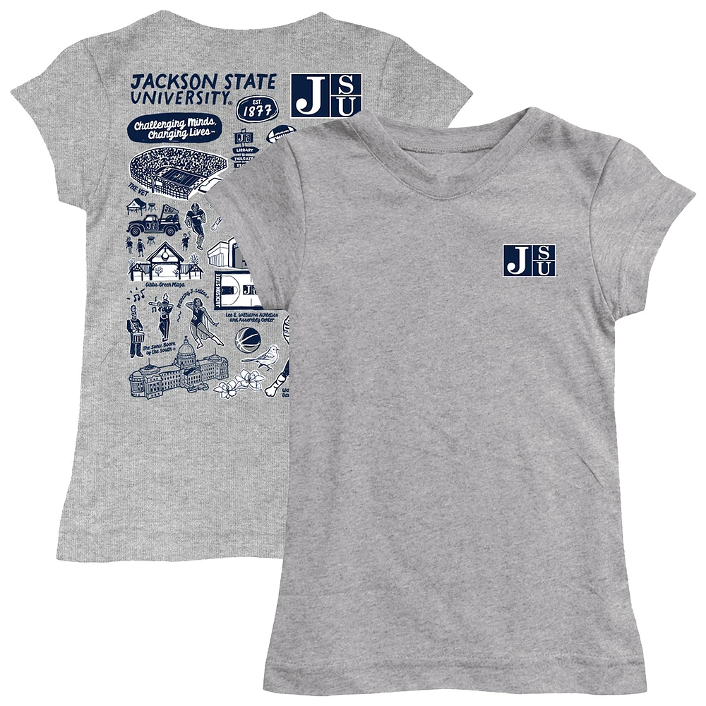 Girls Toddler Vive La Fete Heather Gray Jackson State Tigers Impressions Artwork T-Shirt