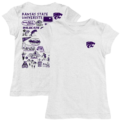 Girls Toddler Vive La Fete White Kansas State Wildcats Impressions Artwork T-Shirt
