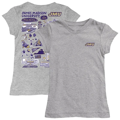 Girls Toddler Vive La Fete Heather Gray James Madison Dukes Impressions Artwork T-Shirt