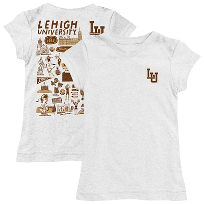 Girls Toddler Vive La Fete White Lehigh Mountain Hawks Impressions Artwork T-Shirt