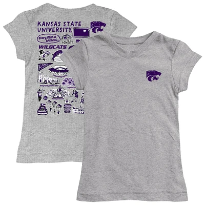 Girls Toddler Vive La Fete Heather Gray Kansas State Wildcats Impressions Artwork T-Shirt