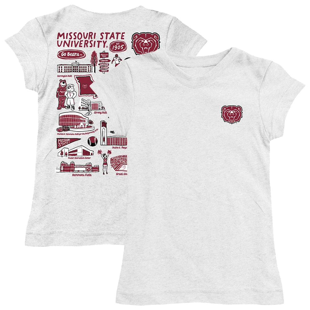 Girls Toddler Vive La Fete White Missouri State University Bears Impressions Artwork T-Shirt