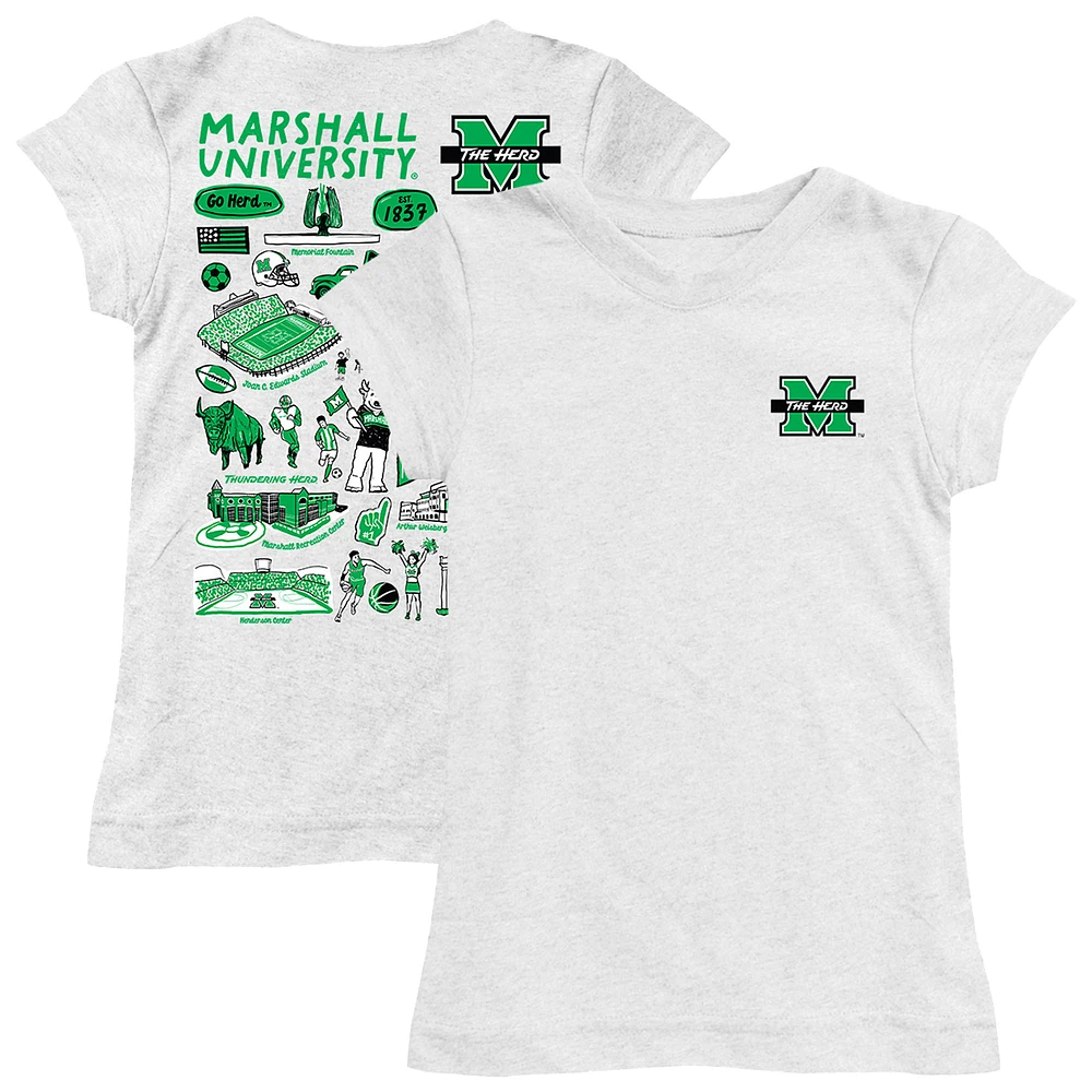 Girls Toddler Vive La Fete Marshall Thundering Herd Impressions Artwork T-Shirt