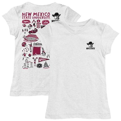 Girls Toddler Vive La Fete White New Mexico State Aggies Impressions Artwork T-Shirt