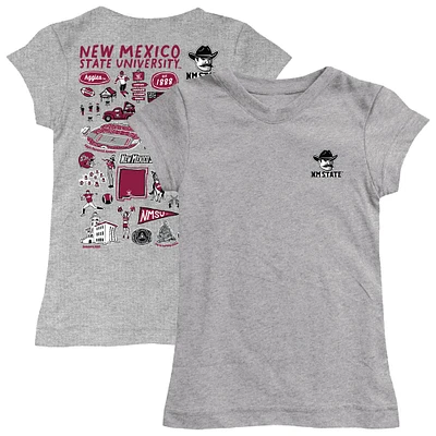 Girls Toddler Vive La Fete Heather Gray New Mexico State Aggies Impressions Artwork T-Shirt