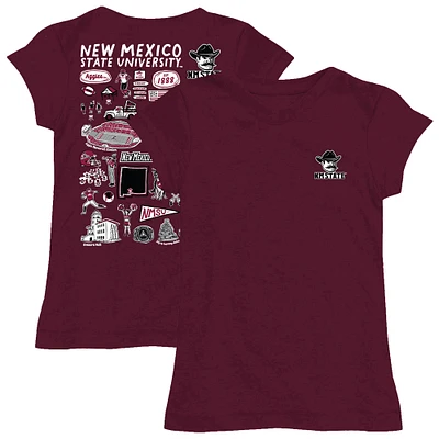 Girls Toddler Vive La Fete Maroon New Mexico State Aggies Impressions Artwork T-Shirt