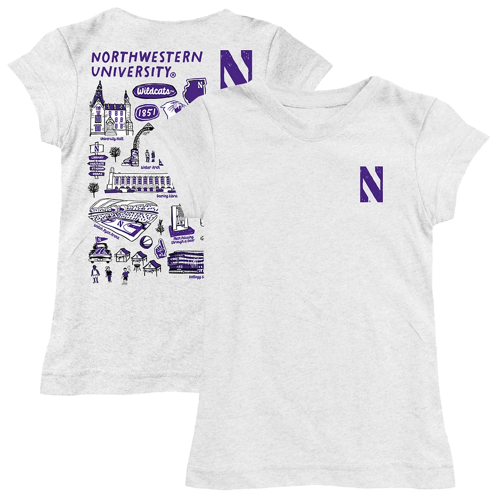 Girls Toddler Vive La Fete Northwestern Wildcats Impressions Artwork T-Shirt