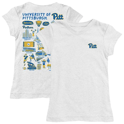 Girls Toddler Vive La Fete White Pitt Panthers Impressions Artwork T-Shirt