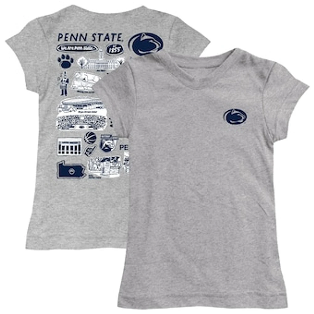 Girls Toddler Vive La Fete Heather Gray Penn State Nittany Lions Impressions Artwork T-Shirt