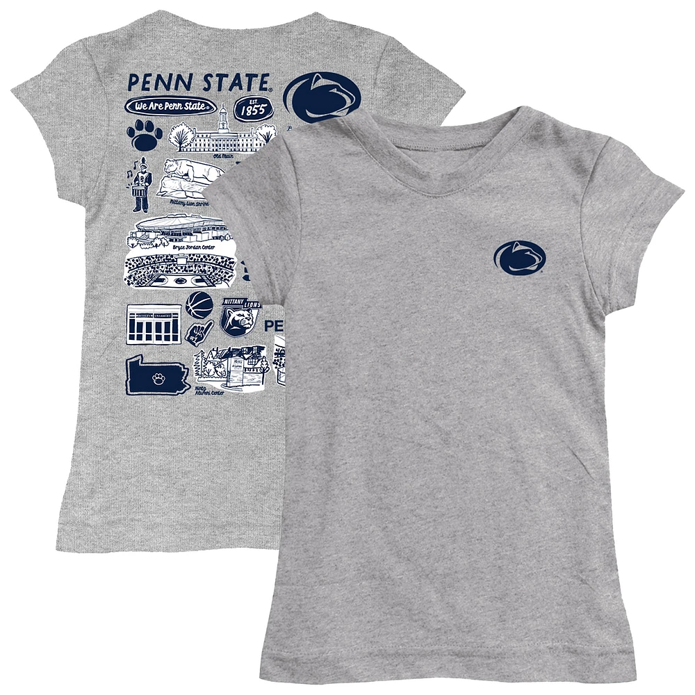 Girls Toddler Vive La Fete Heather Gray Penn State Nittany Lions Impressions Artwork T-Shirt