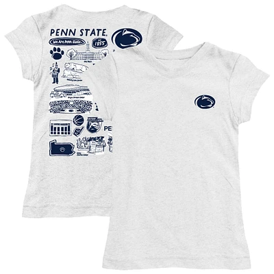 Girls Toddler Vive La Fete White Penn State Nittany Lions Impressions Artwork T-Shirt