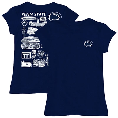 Girls Toddler Vive La Fete Navy Penn State Nittany Lions Impressions Artwork T-Shirt