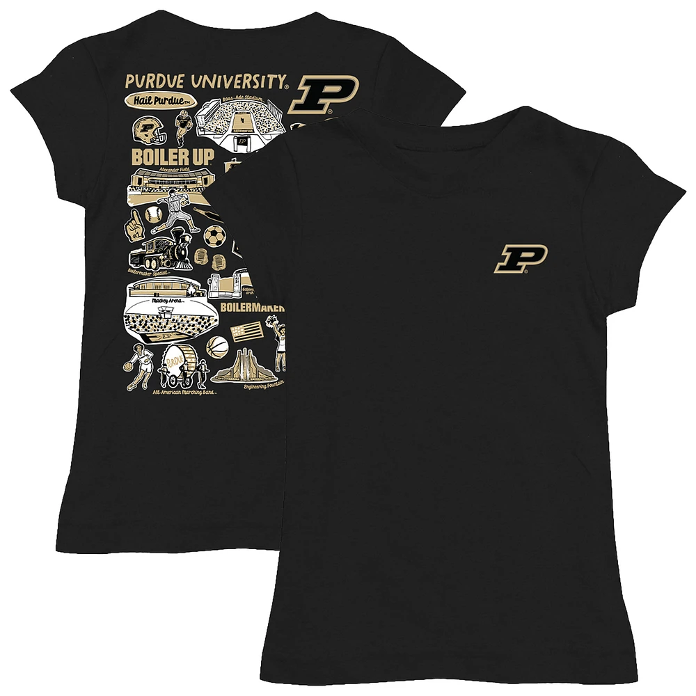Girls Toddler Vive La Fete Black Purdue Boilermakers Impressions Artwork T-Shirt