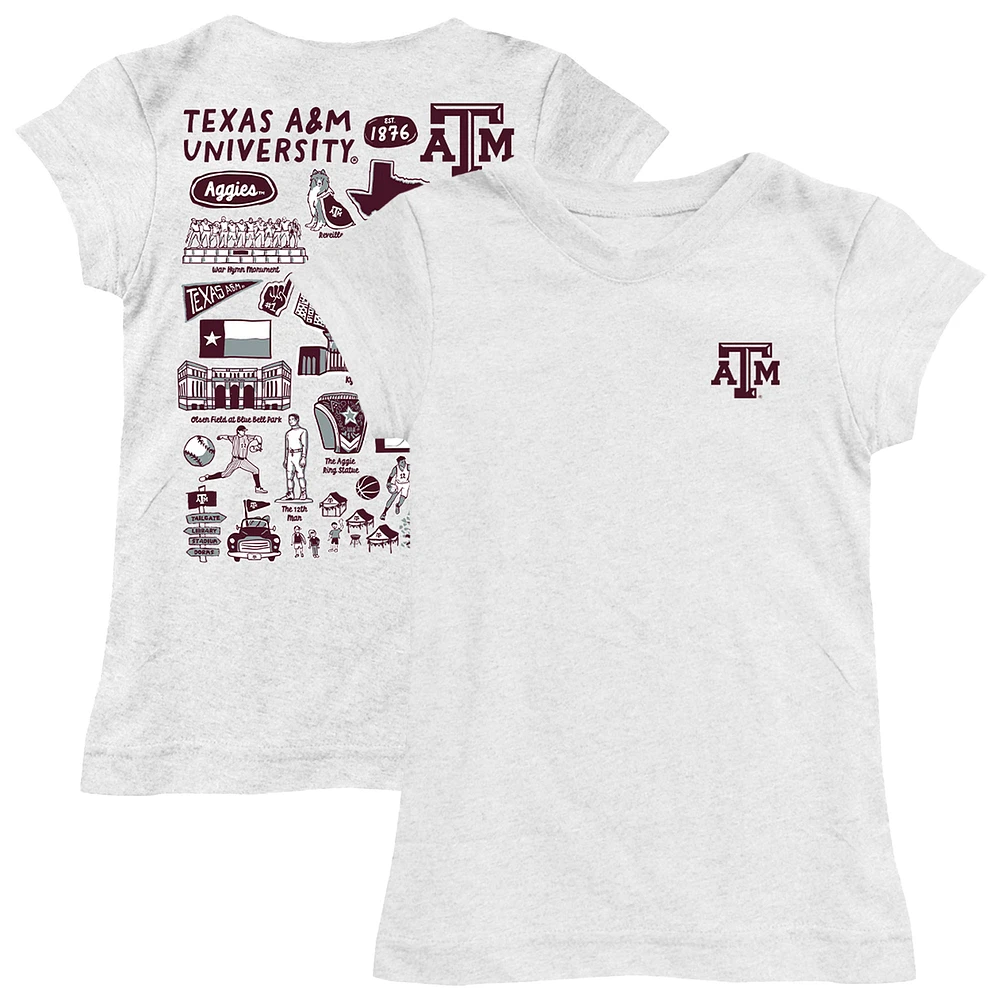 Girls Toddler Vive La Fete White Texas A&M Aggies Impressions Artwork T-Shirt