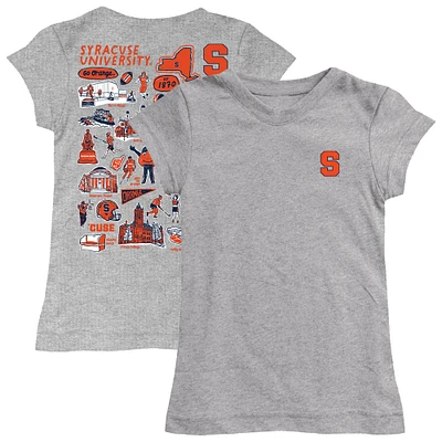 Girls Toddler Vive La Fete Heather Gray Syracuse Orange Impressions Artwork T-Shirt