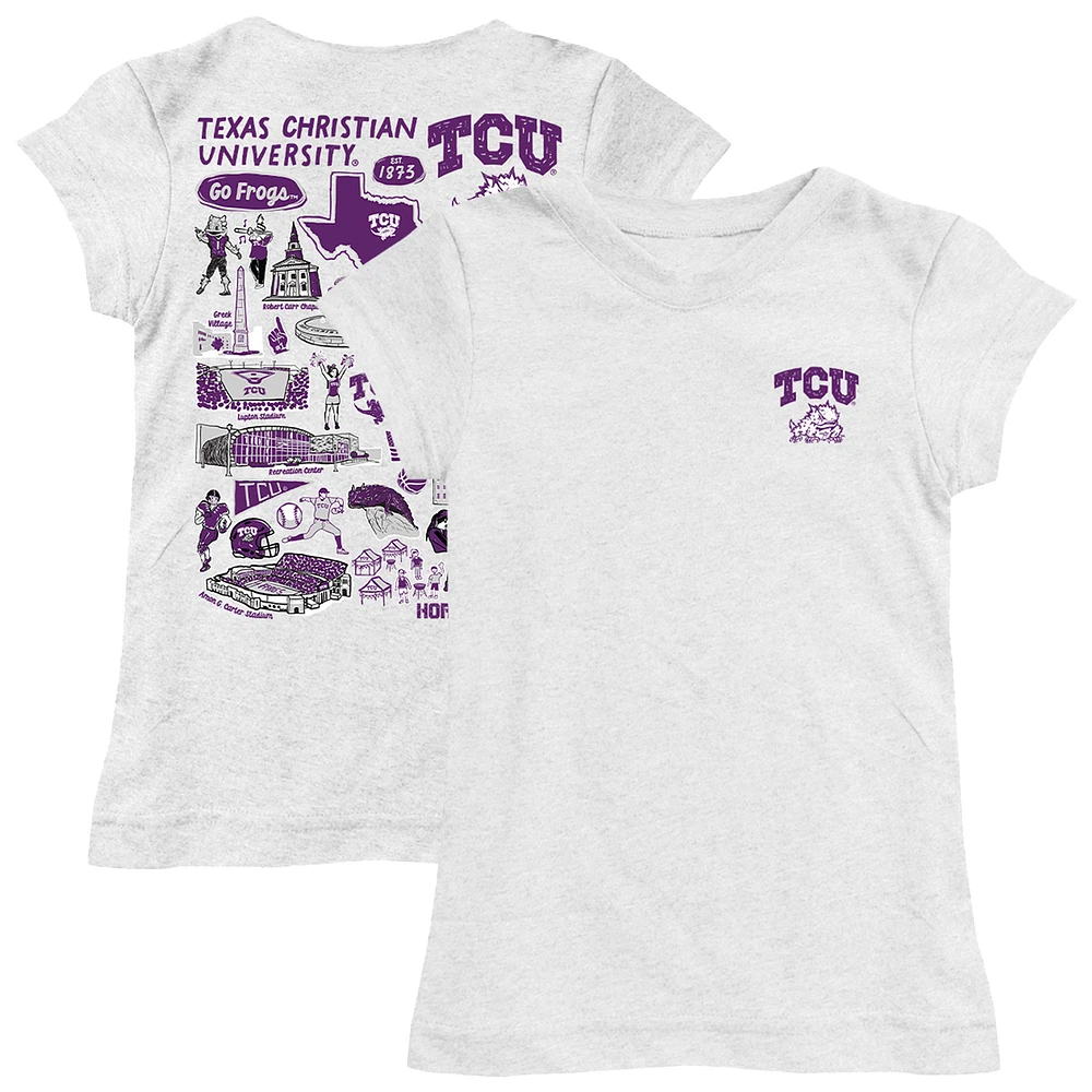 Girls Toddler Vive La Fete TCU Horned Frogs Impressions Artwork T-Shirt