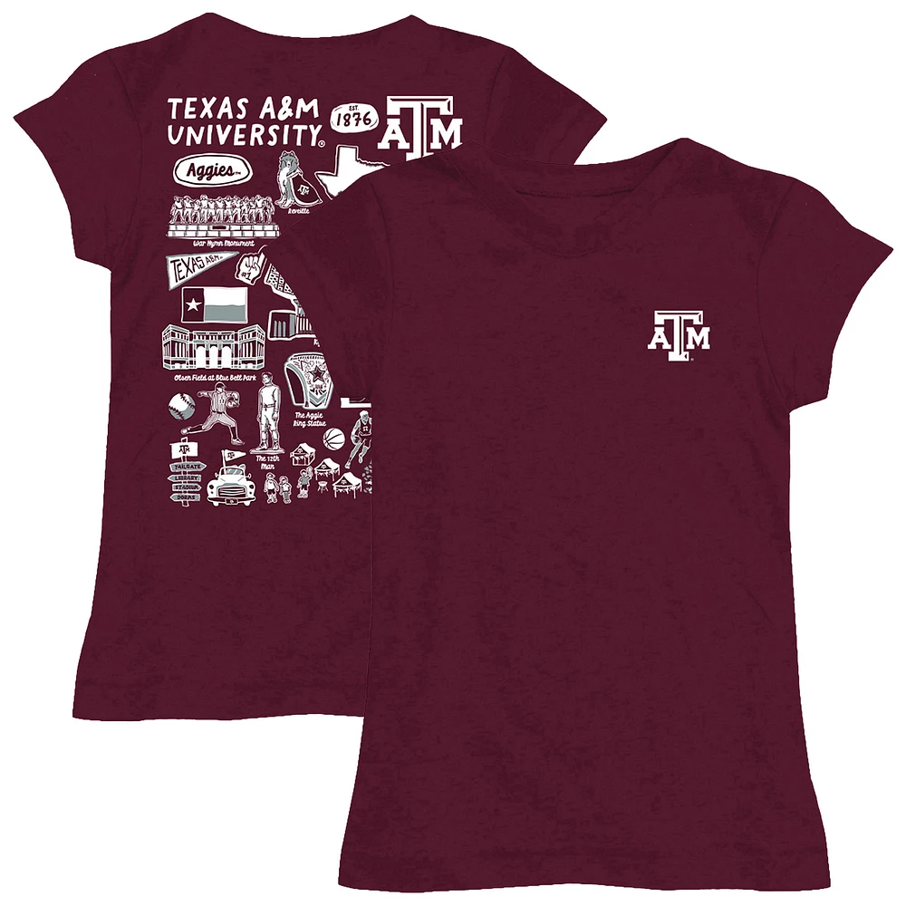Girls Toddler Vive La Fete Maroon Texas A&M Aggies Impressions Artwork T-Shirt