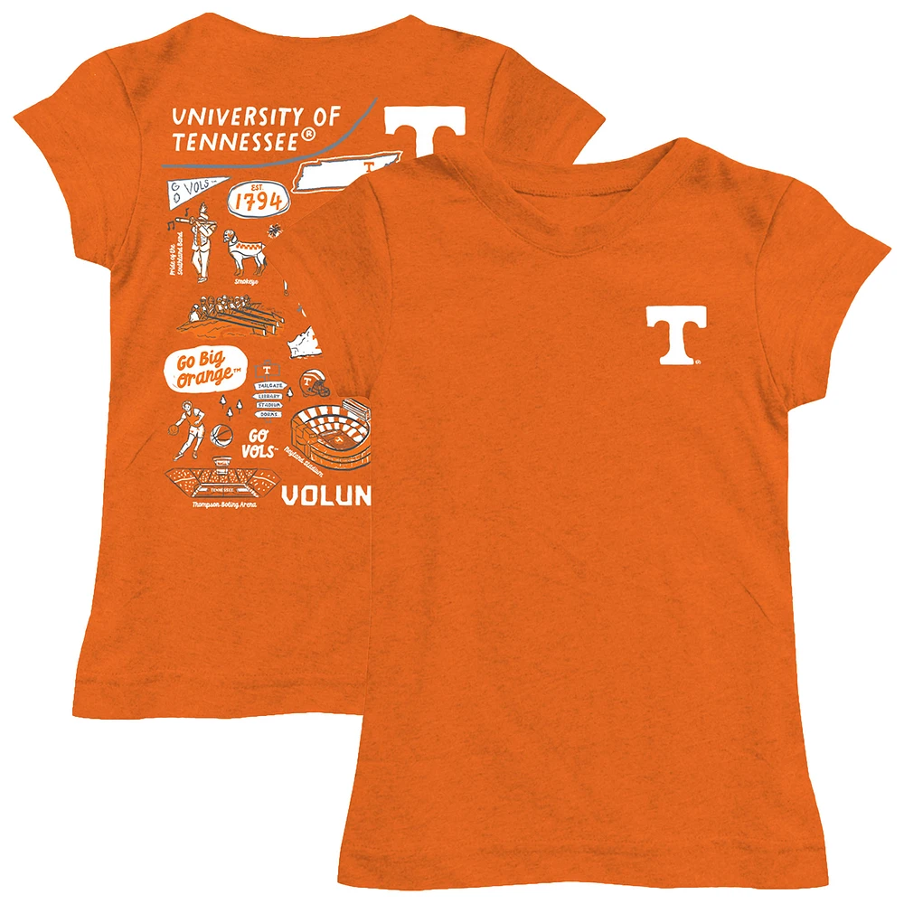 Girls Toddler Vive La Fete Orange Tennessee Volunteers Impressions Artwork T-Shirt