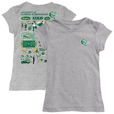 Girls Toddler Vive La Fete Heather Gray UAB Blazers Impressions Artwork T-Shirt