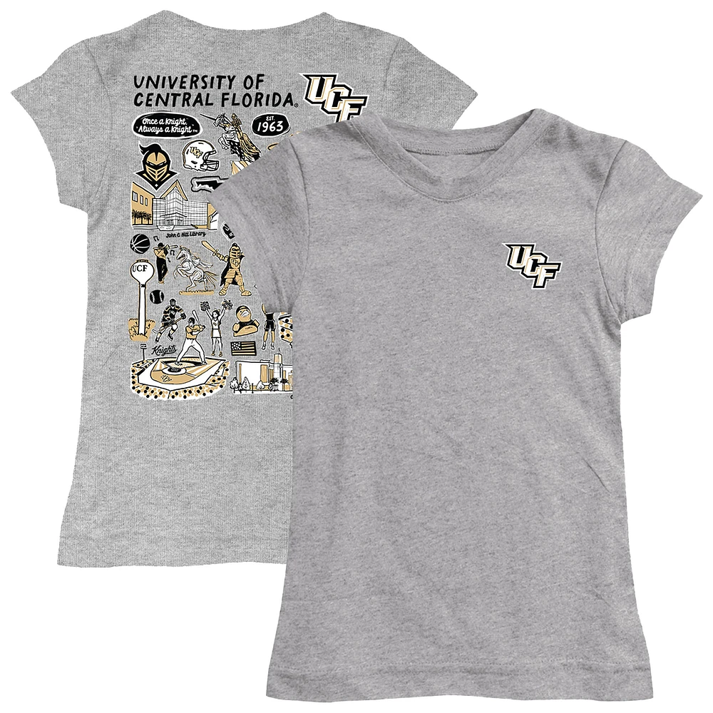 Girls Toddler Vive La Fete Heather Gray UCF Knights Impressions Artwork T-Shirt