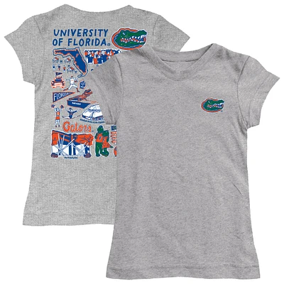 Girls Toddler Vive La Fete Heather Gray Florida Gators Impressions Artwork T-Shirt