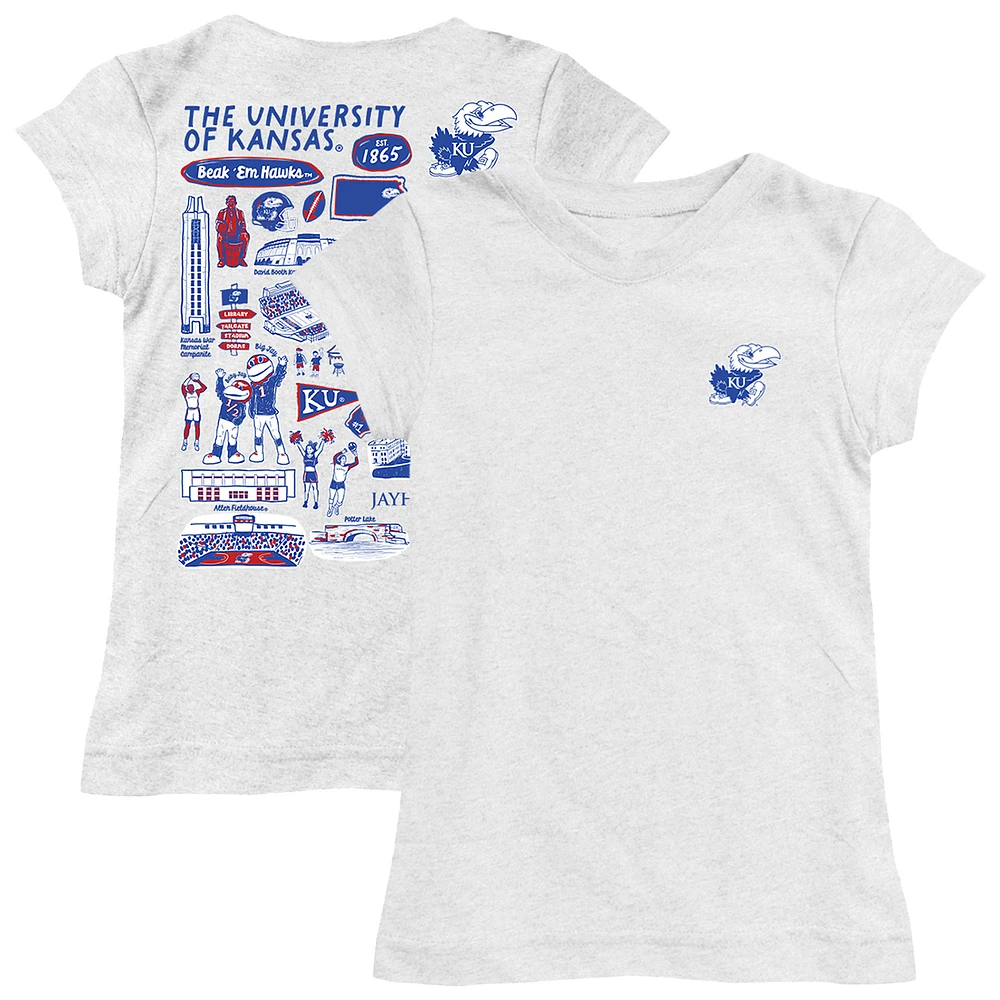 Girls Toddler Vive La Fete Kansas Jayhawks Impressions Artwork T-Shirt