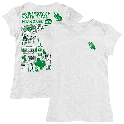 Girls Toddler Vive La Fete White North Texas Mean Green Impressions Artwork T-Shirt
