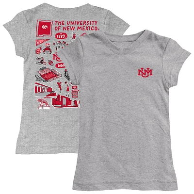 Girls Toddler Vive La Fete Heather Gray New Mexico Lobos Impressions Artwork T-Shirt