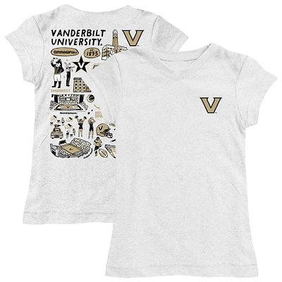 Girls Toddler Vive La Fete White Vanderbilt Commodores Impressions Artwork T-Shirt