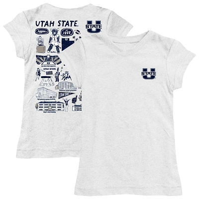 Girls Toddler Vive La Fete White Utah State Aggies Impressions Artwork T-Shirt